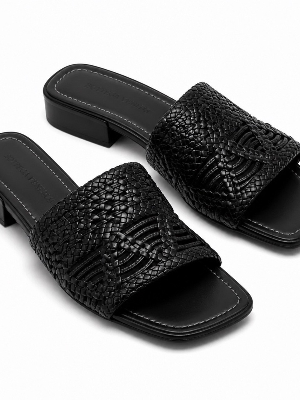 Sesto Meucci Myrtis Black Woven Leather Slide Sandals Made in Italy Women’s 6M - Picture 3 of 11